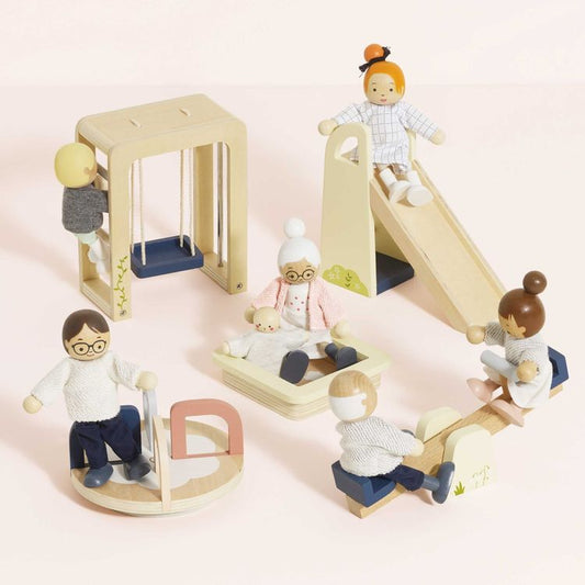 5-Piece Wooden Dollhouse Outdoor Play Set