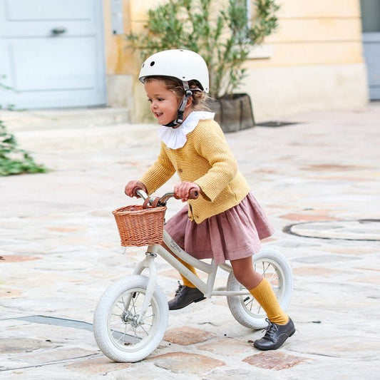Balance Bicycle - Ivory White with Helmet