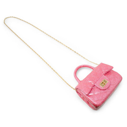 Classic Sparkle Top Handle Handbag - Pink Lemonade