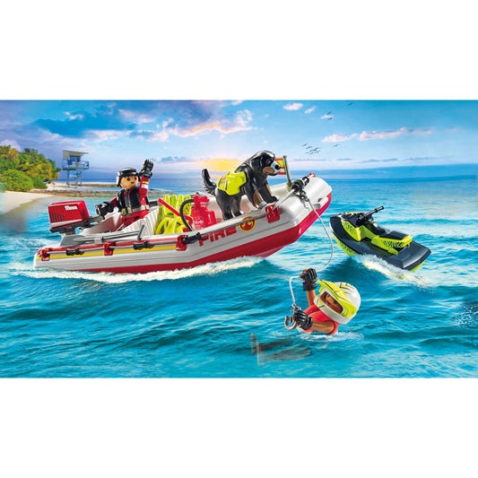 Fireboat with Water Scooter Playset