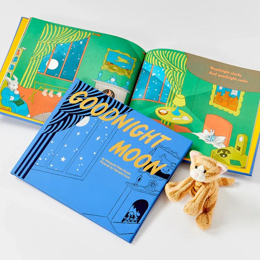 "Goodnight Moon" Book in Blue Bonded Leather