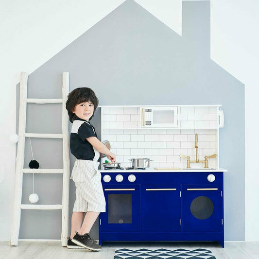 Little Chef Berlin Modern Play Kitchen - White / Blue