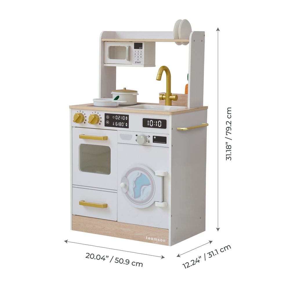Little Chef Lake Tahoe Wooden Play Kitchen Washer & Mini Garden - White