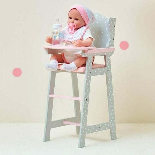 Polka Dots Princess Baby Doll High Chair - Grey