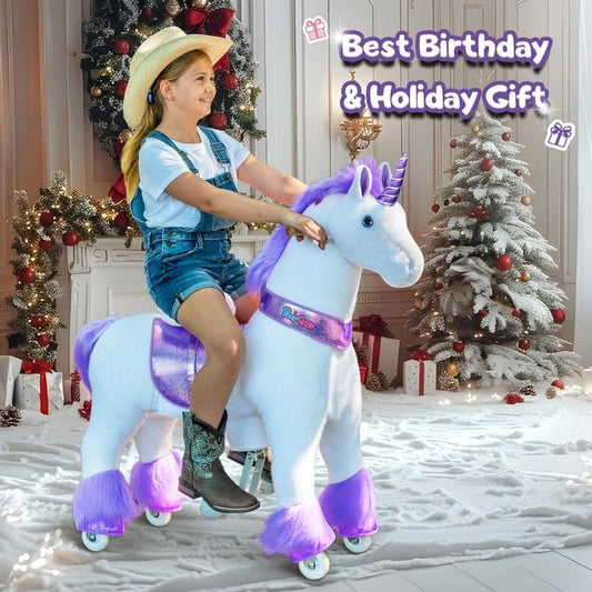 Purple Model U Ride-On Unicorn - 7+ Years