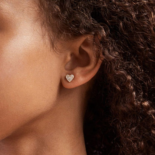 Whole Lotta Heart 18K Gold Kids' Earrings - Pavé