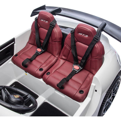 24V Porsche 911 GT3 2-Seater Kids Ride-On Car with Remote Control - White