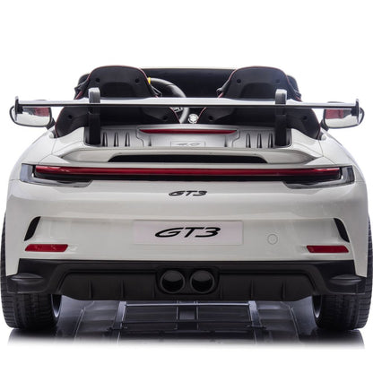 24V Porsche 911 GT3 2-Seater Kids Ride-On Car with Remote Control - White