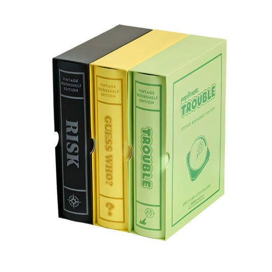 3 Pack Vintage Bookshelf Games: Risk, Guess Who, Trouble