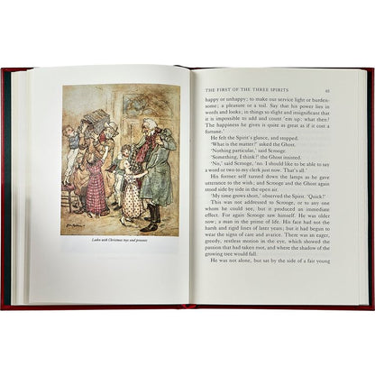 A Christmas Carol Book in Red Bonded Leather
