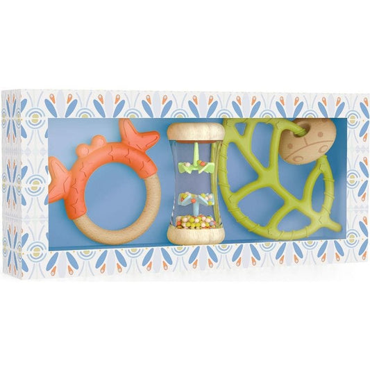Baby White BabySet - 2 Teethers and Rattle