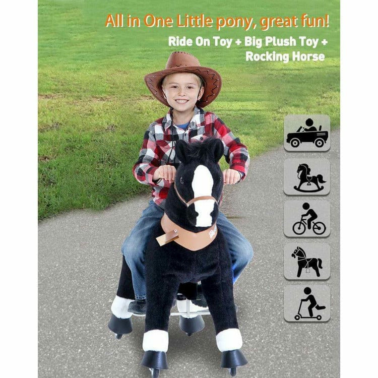 Black Model U Ride-On Horse - 3-4 Years