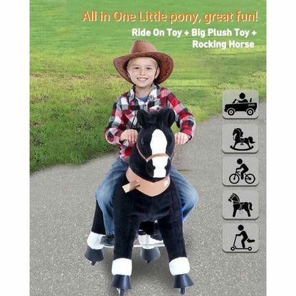 Black Model U Ride-On Horse - 3-4 Years