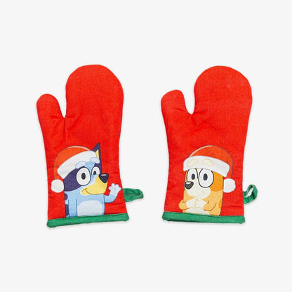 Bluey Holiday Youth Apron and Oven Mitt Set
