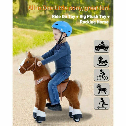 Brown Model U Ride-On Horse - 3-4 Years