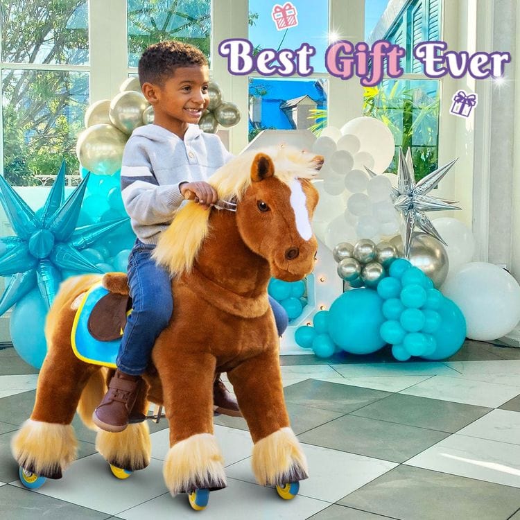Brown Model X Ride-On Horse - 4-7 Years