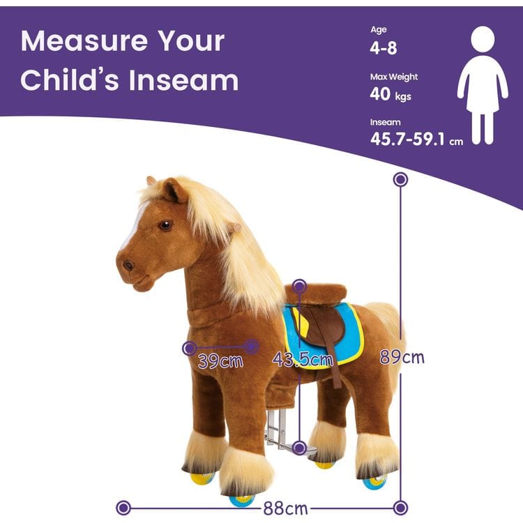 Brown Model X Ride-On Horse - 4-7 Years