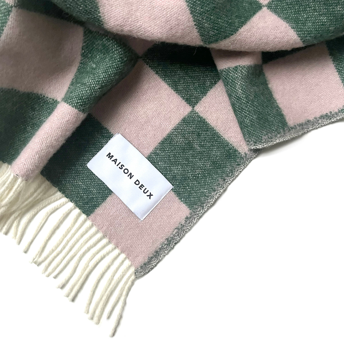 Checkerboard Blanket - Green/Pink
