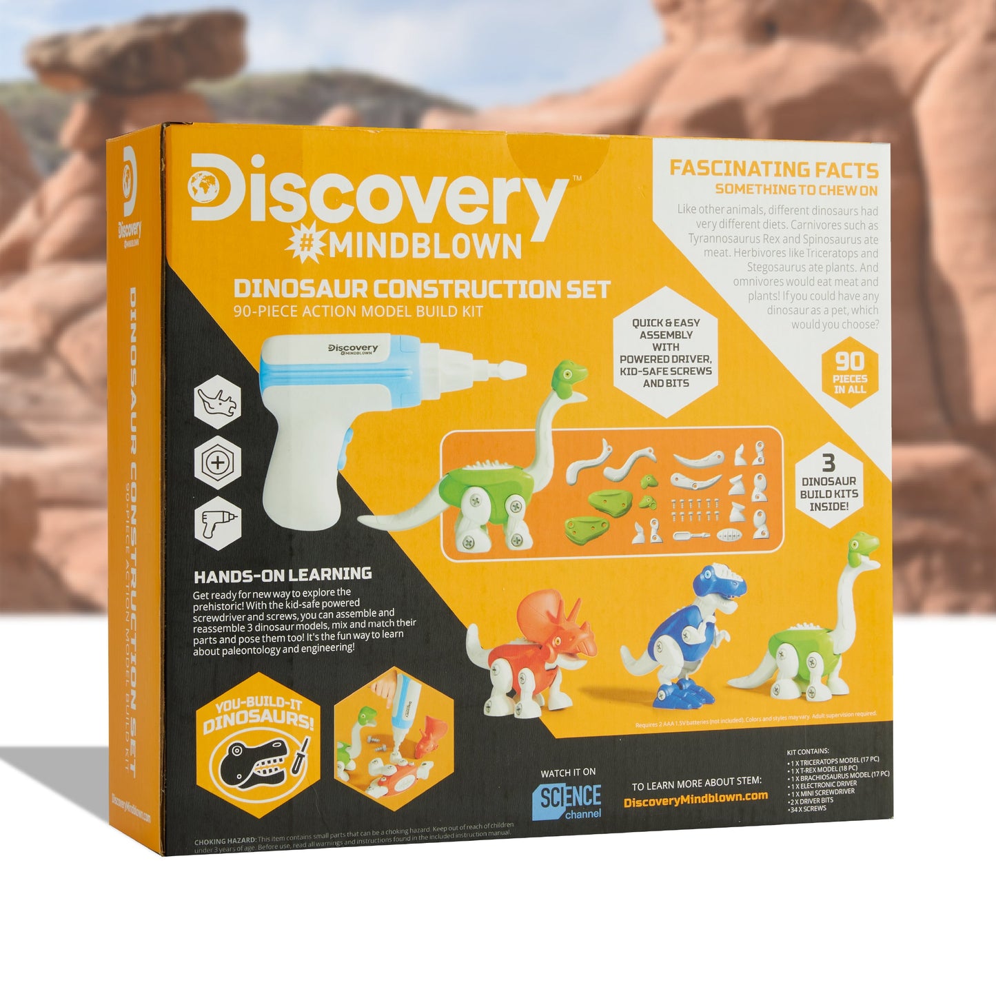 Dinosaur Construction Action Model Build Kit - 90 Pieces