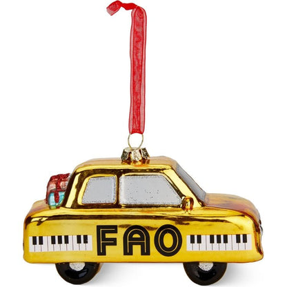 FAO Taxi Glass Ornament