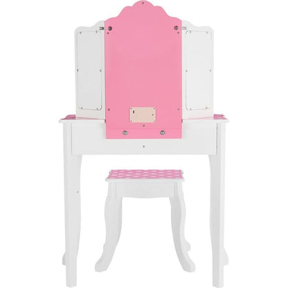 Fantasy Fields Gisele Polka Dot Kids Vanity Table & Stool with LED
