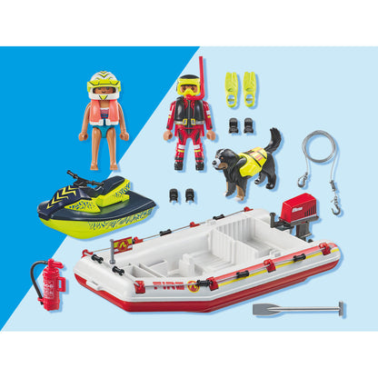 Fireboat with Water Scooter Playset
