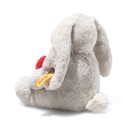 Hoppie Rabbit Grey Plush with Heart - 6"