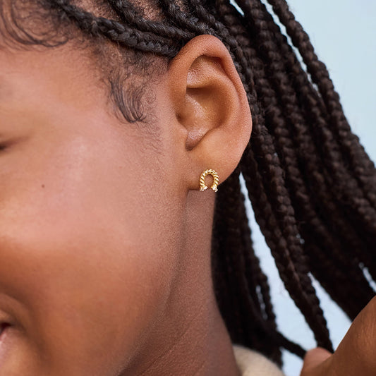 Horseshoe 18k Gold Kids' Earrings