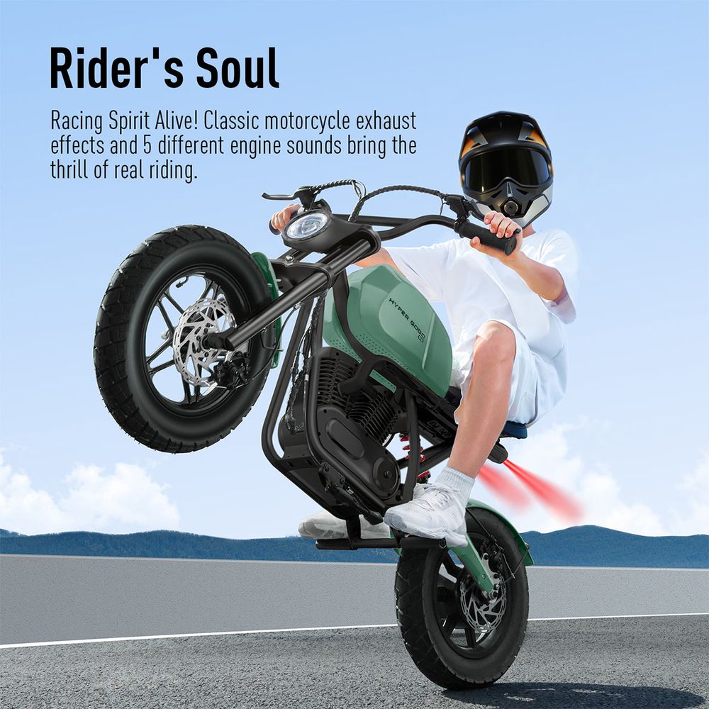 Hyper Gogo S9 Kids Motorcycle - Green