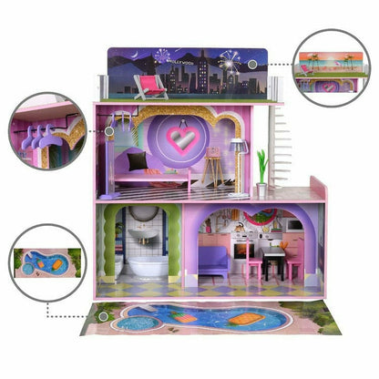 Kids Dreamland Sunset 3-Level Dollhouse Set for 12" Dolls