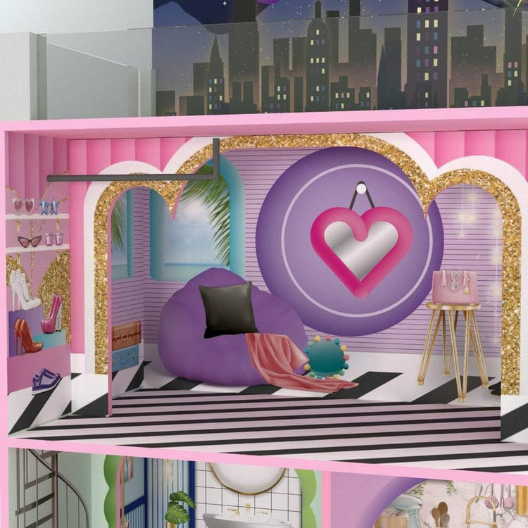 Kids Dreamland Sunset 3-Level Dollhouse Set for 12" Dolls