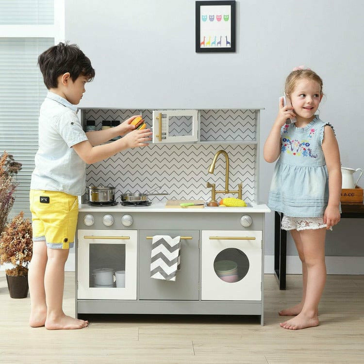 Little Chef Berlin Modern Play Kitchen - Grey / White