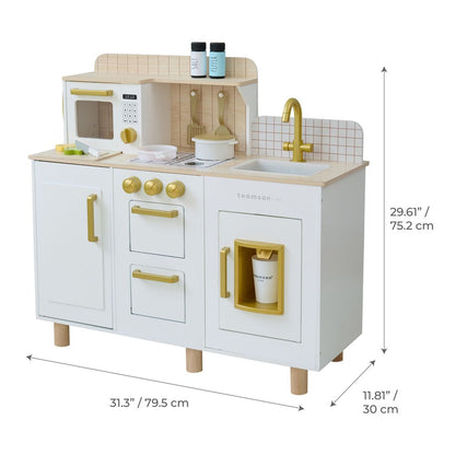 Little Chef Hampton Wooden Play Kitchen with Ice Dispenser & Sink - White