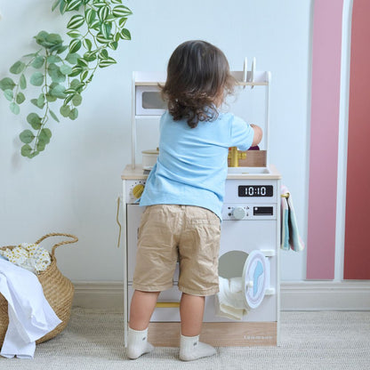 Little Chef Lake Tahoe Wooden Play Kitchen Washer & Mini Garden - White