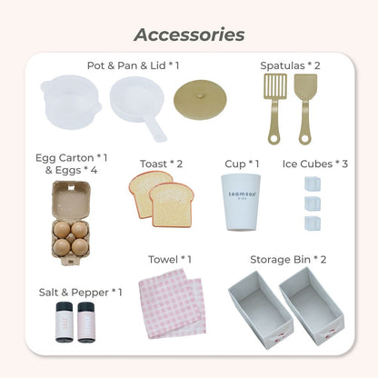 Little Chef Savannah Wooden Play Kitchen with 3 Modular Pieces - Pink