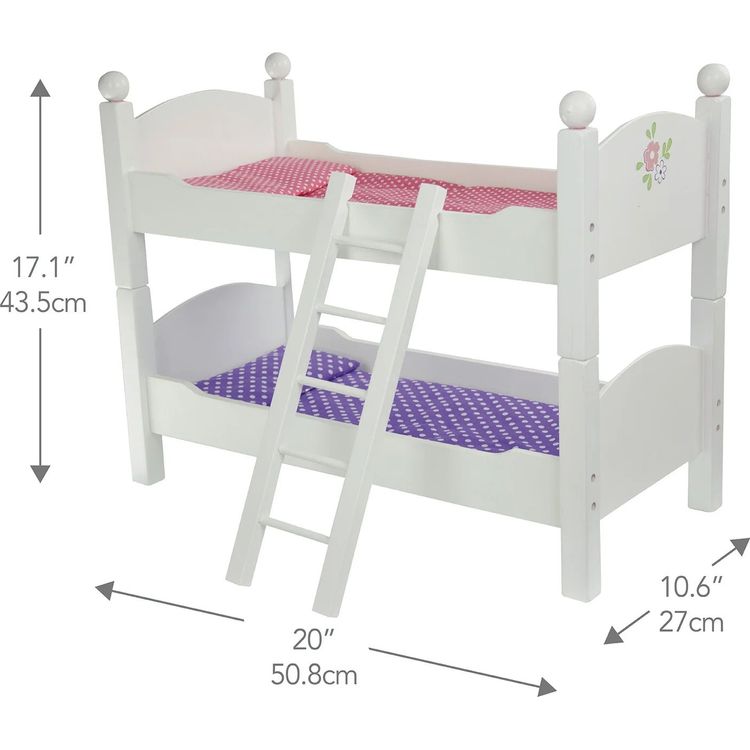 Little Princess 18" Doll Double Bunk Bed - Grey