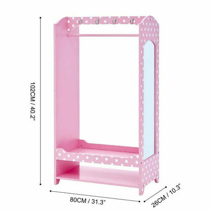 Little Princess Bella Clothing Rack with Storage - Pink