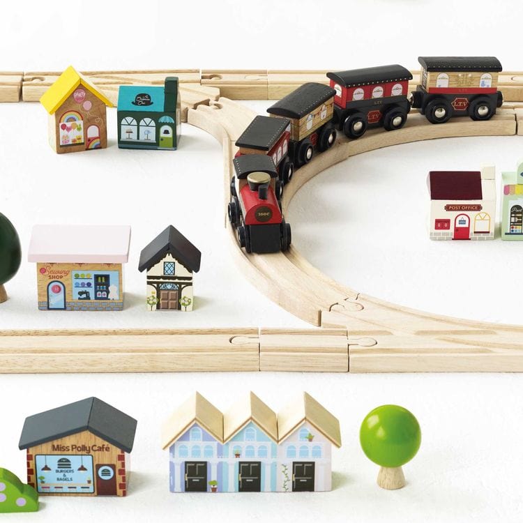 London Wood Train Set – 120 Pieces