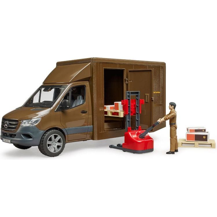 MB Sprinter UPS Truck with Driver Figure and Accessories