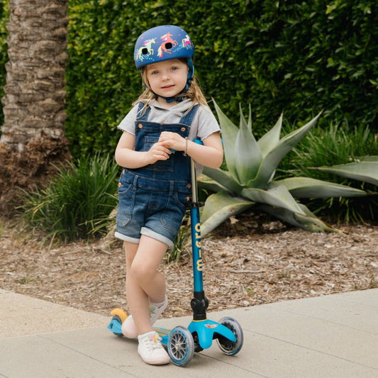 Micro Mini Foldable LED Scooter - Ocean Blue