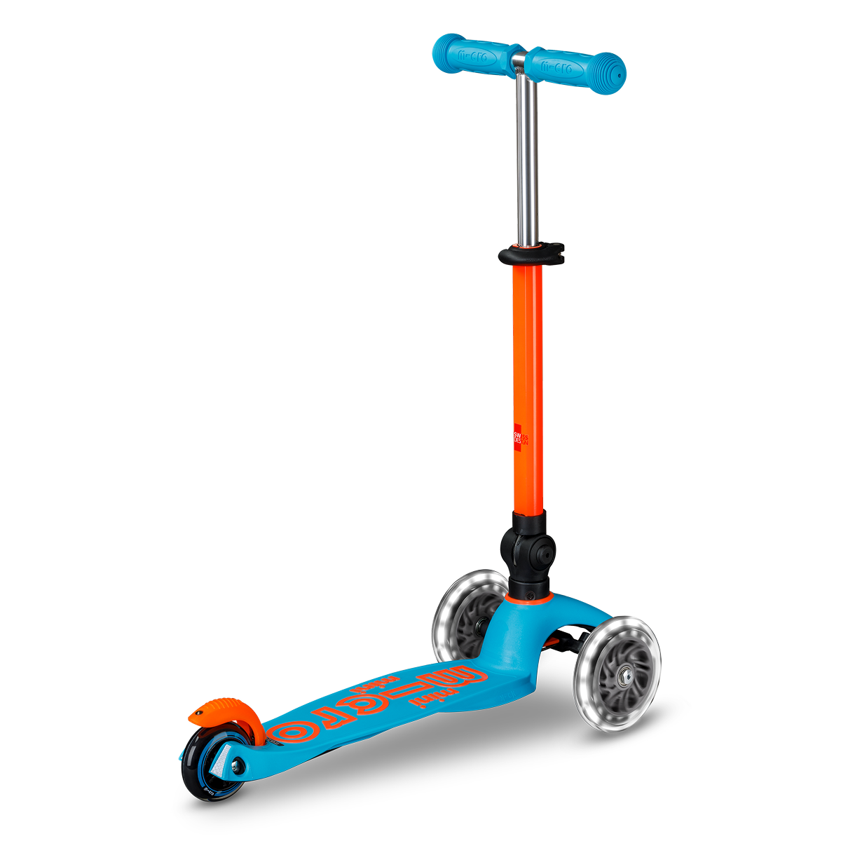 Mini Deluxe Foldable LED Scooter - Neon Sunset Orange/Aqua