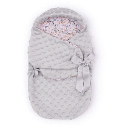 My FAO Doll Swaddle - Grey Dots & Flowers