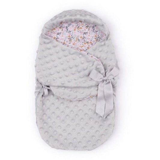 My FAO Doll Swaddle - Grey Dots & Flowers
