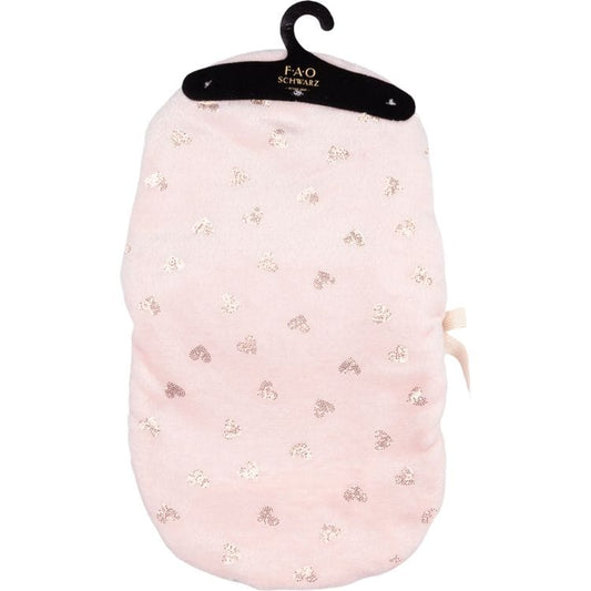 My FAO Doll Swaddle - Pink With Gold Hearts