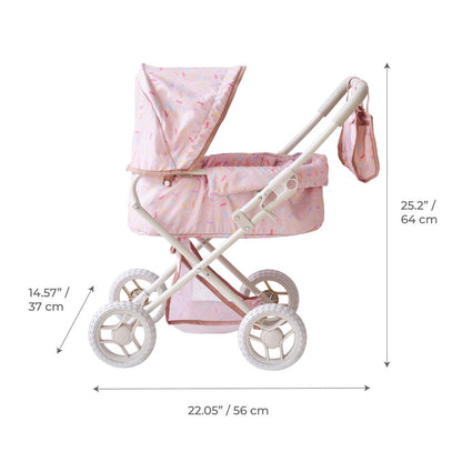 Olivia's Little World Confetti Doll Classic Stroller with Removable Bassinet