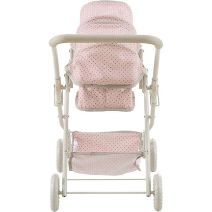 Olivia's Little World Polka Dot Princess Baby Doll Twin Bassinet Stroller