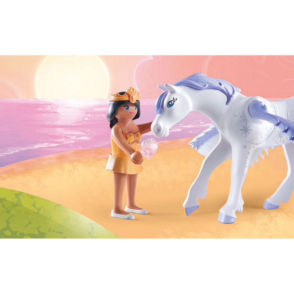 Pegasus with Rainbow in the Clouds Playset