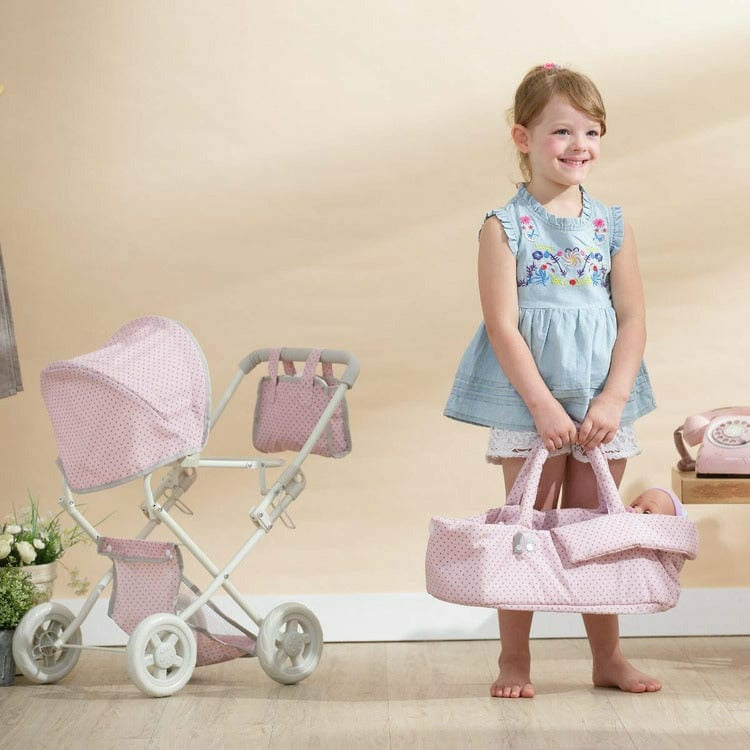 Polka Dots Princess Deluxe Baby Doll Stroller - Pink