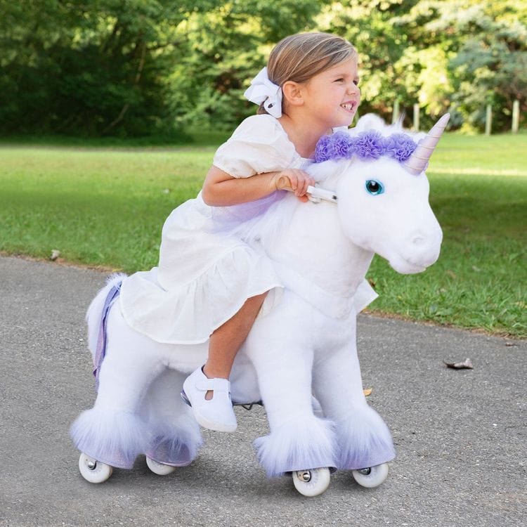 Purple Model X Ride-On Unicorn - 3-4 Years