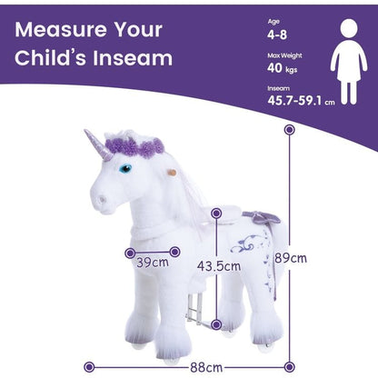 Purple Model X Ride-On Unicorn - 4-7 Years